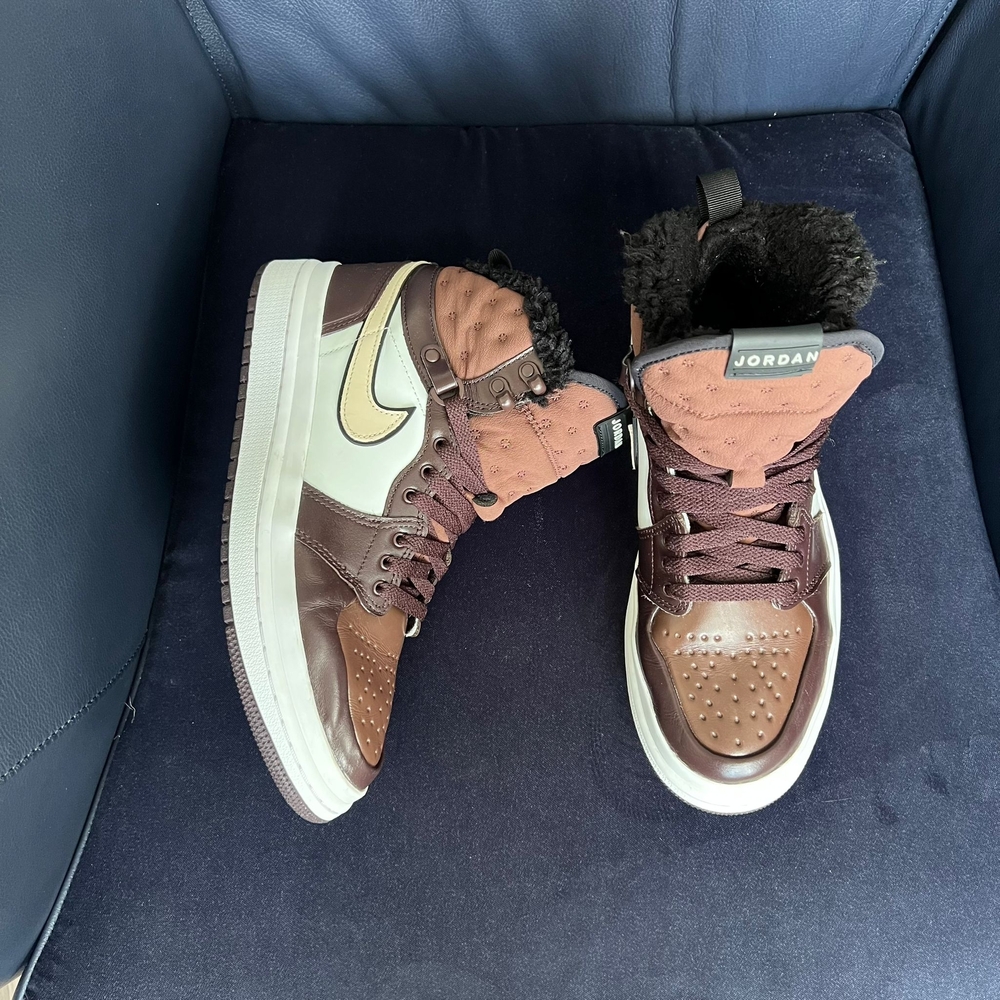 Jordan High-Top Sneakers in Brown and White
